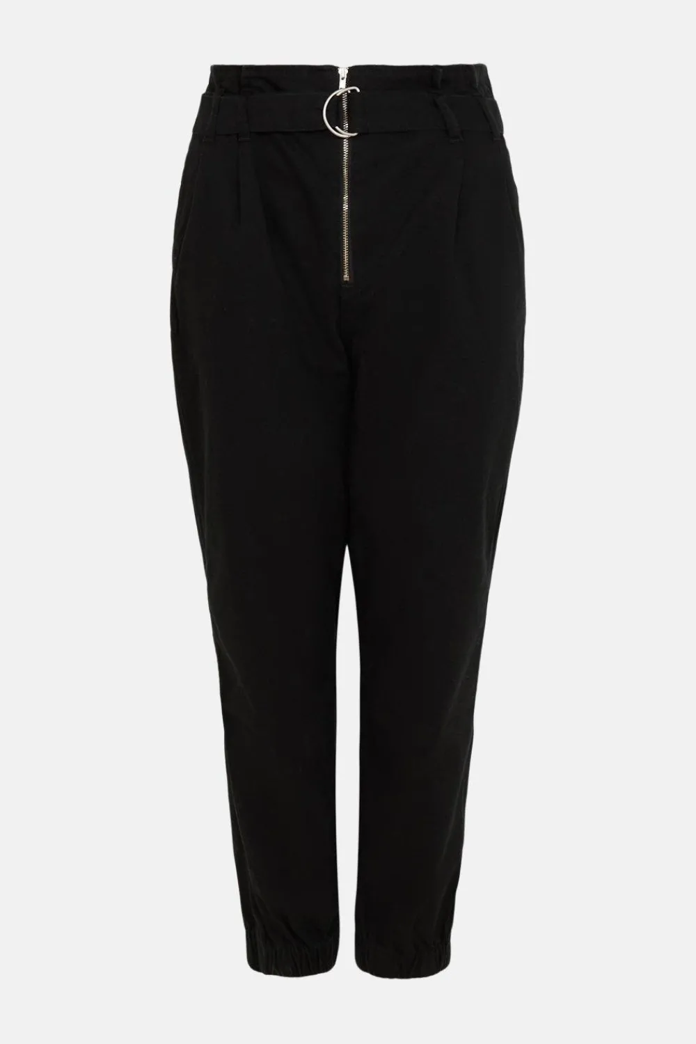 Online Oasis Relaxed Paperbag Belted Jogger Black