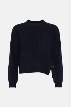 Clearance Oasis Rib D-Ring Detail Jumper Navy