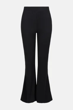 Hot Oasis Rib Flare Trouser Black