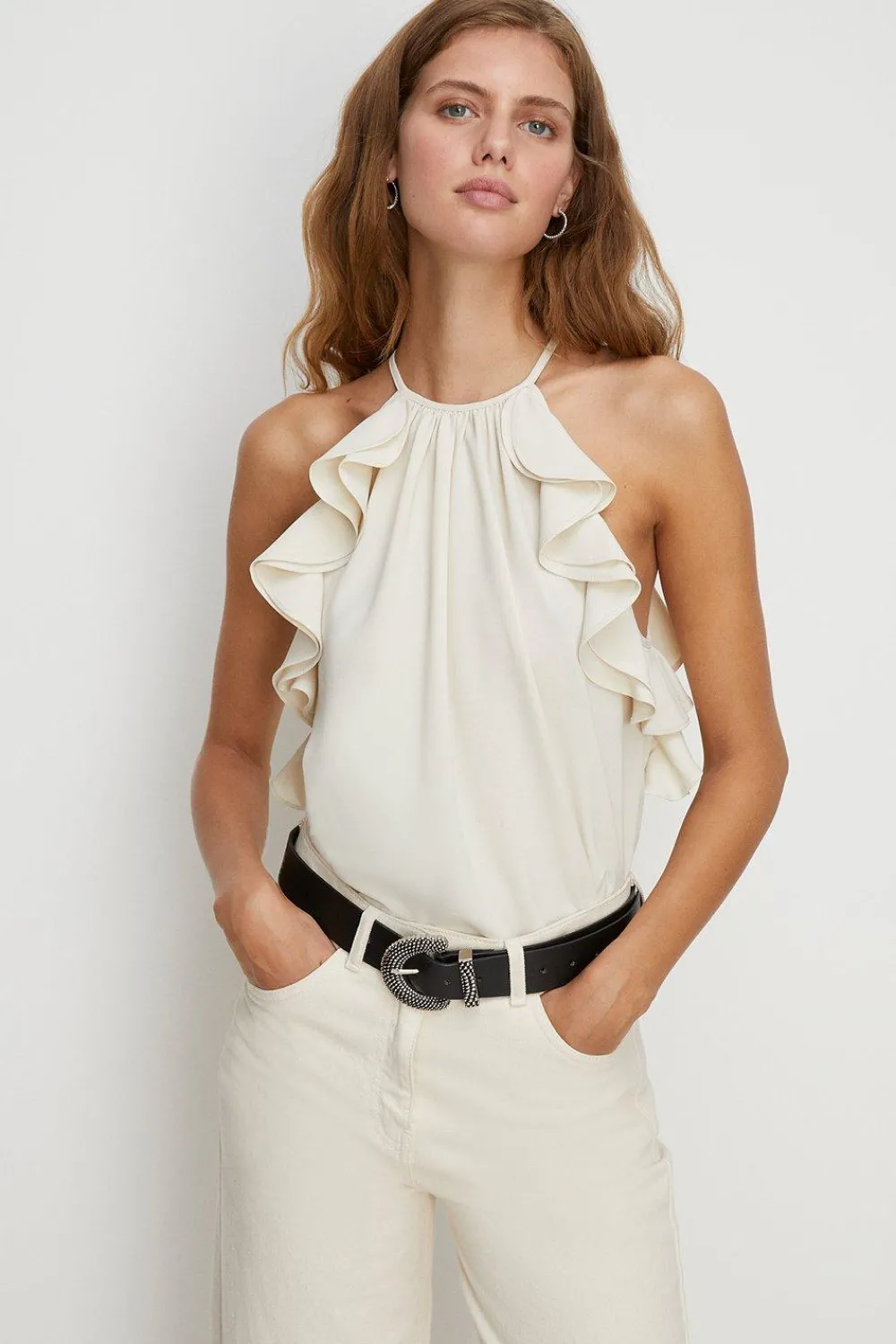 Online Oasis Ruffle Scoop Cami Top Ivory