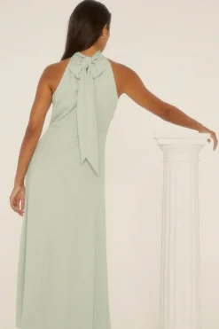 Discount Oasis Satin Halter Neck Midi Dress Sage