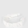 Online Oasis Satin Ruched Headband Off White