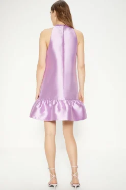 Sale Oasis Satin Twill A-Line Mini Dress Purple