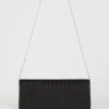 New Oasis Satin Weave Detail Clutch Bag Black