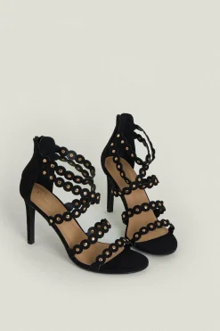 New Oasis Scallop Strap Stud Detail Sandal Tan