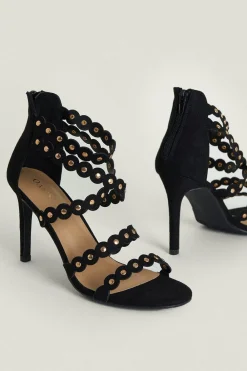 New Oasis Scallop Strap Stud Detail Sandal Tan
