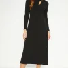 Discount Oasis Scuba Crepe Bow Detail Midi Dress Black