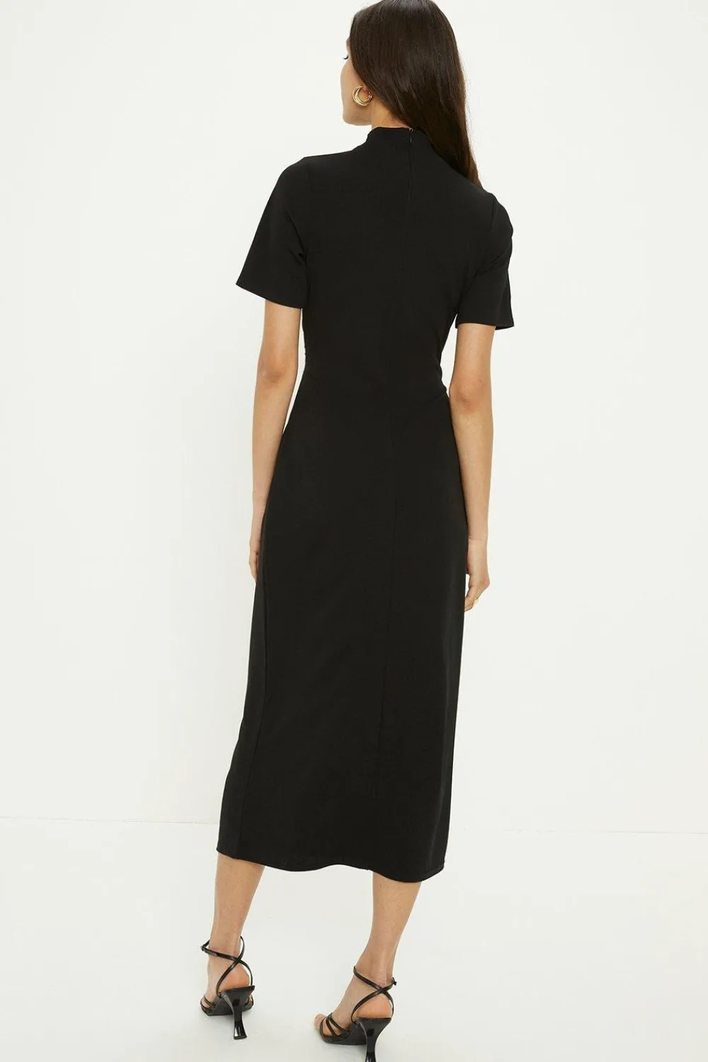 Outlet Oasis Scuba Crepe Cut Out Neck Dress Black
