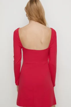 Best Oasis Scuba Crepe Sweetheart Neck Mini Dress Pink