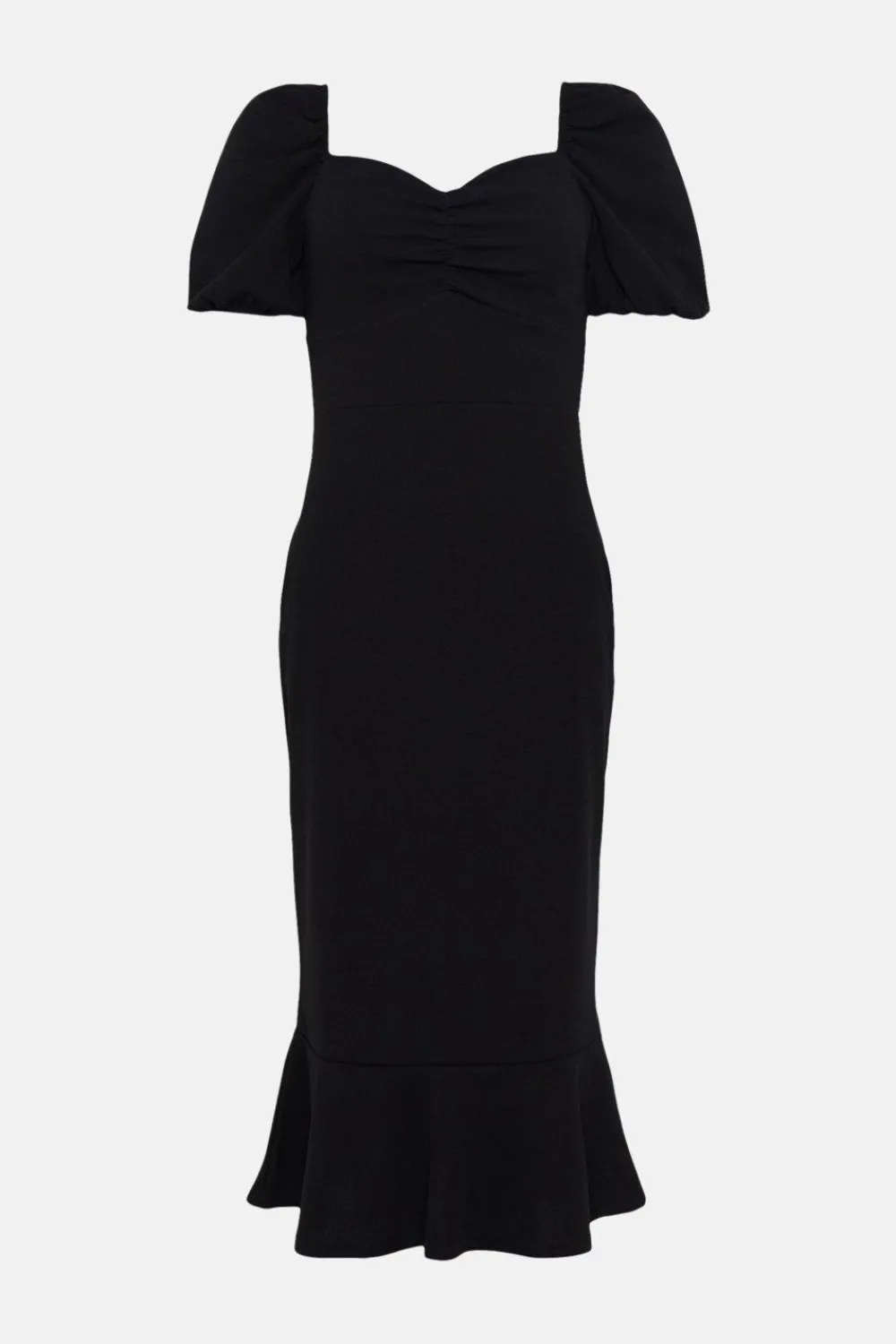 New Oasis Scuba Crepe Sweetheart Neck Midi Dress Pink