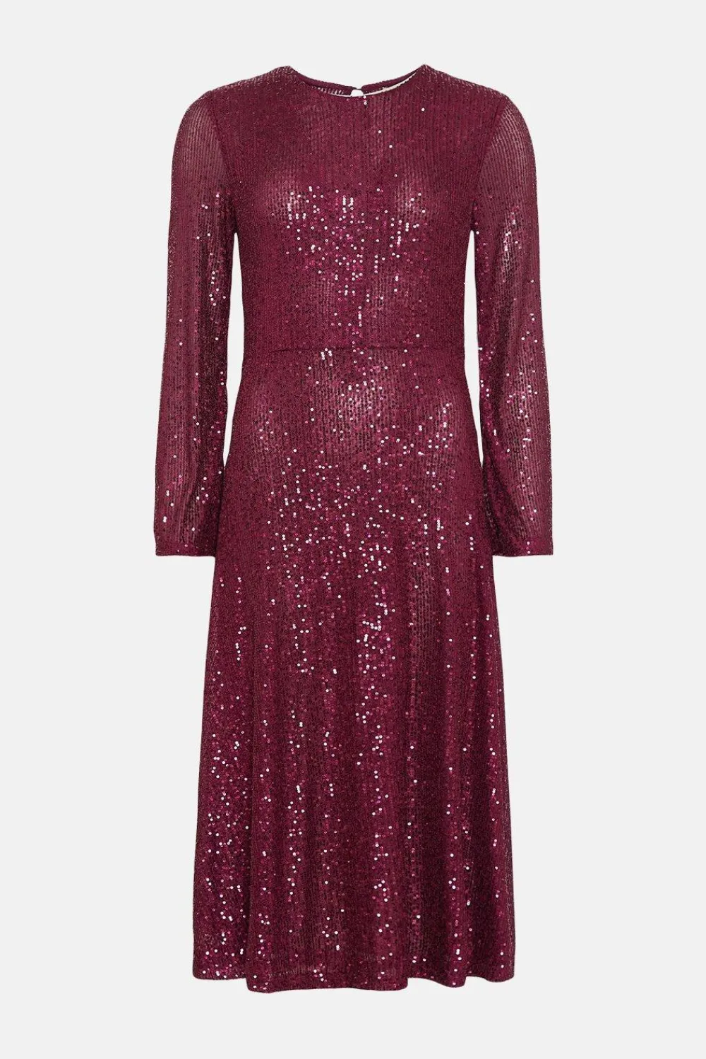 Online Oasis Sequin Crew Neck Midi Dress Purple