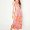 Online Oasis Sequin Floral Halter Neck Midi Dress Pink