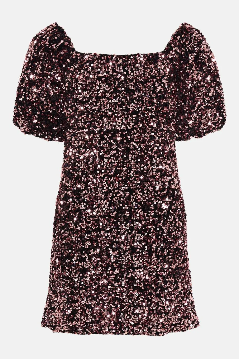 Fashion Oasis Sequin Velvet Bardot Mini Dress Pink