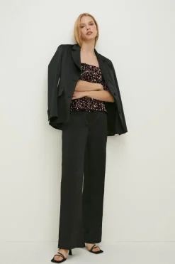 Best Oasis Sequin Velvet Bardot Top Pink