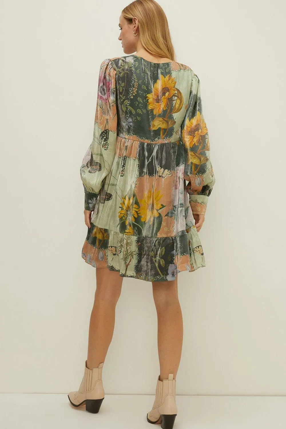 Best Oasis Shimmer Butterfly Printed Smock Dress Multi