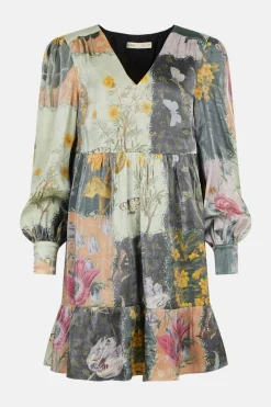 Best Oasis Shimmer Butterfly Printed Smock Dress Multi