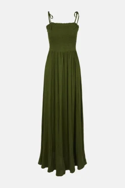 Discount Oasis Shirred Strappy Maxi Dress Navy