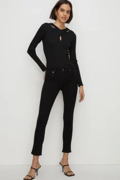 Best Oasis Short Cherry Organic Sculpting Slim Leg Jean Black