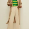 Fashion Oasis Short Sleeve Stripe Rib Knitted Top Green