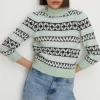 Clearance Oasis Shrunken Fairisle Knitted Jumper Pink