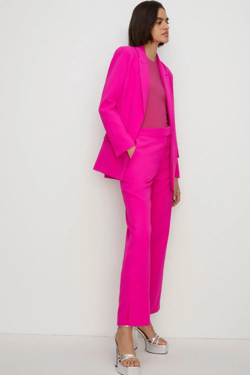 Discount Oasis Side Split Detail Tailored Trouser Pink