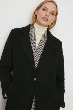 Outlet Oasis Single Breasted Relaxed Coat Black