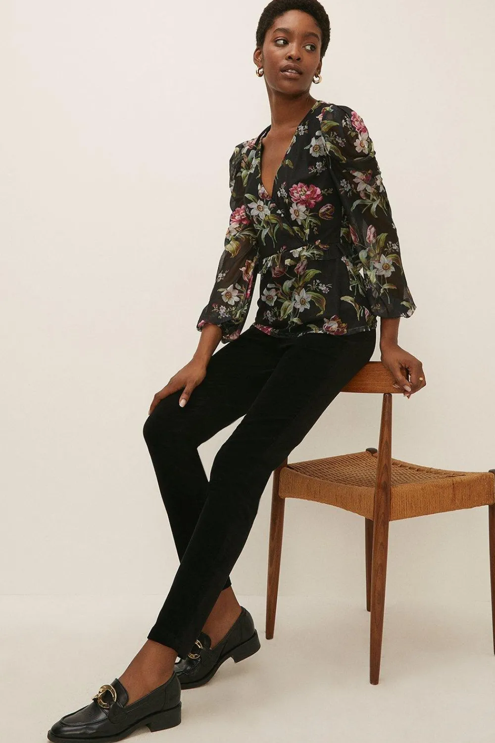 Online Oasis Skinny Velvet Trouser Burgundy