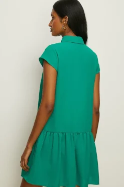 Outlet Oasis Sleeveless Tiered Frill Skater Dress Green