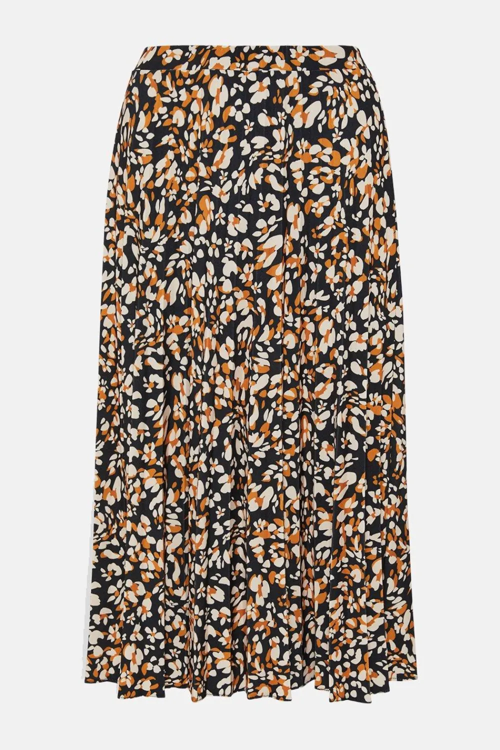 Outlet Oasis Slinky Jersey Animal Pleated Midi Skirt Black