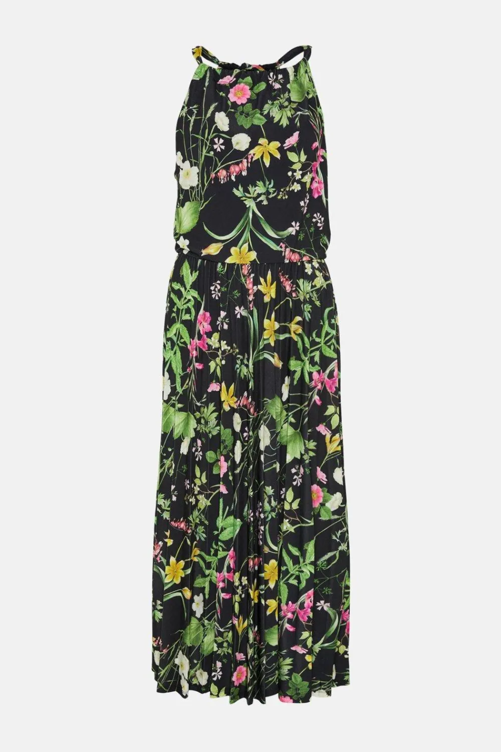 Outlet Oasis Slinky Jersey Halter Neck Midi Pleat Dress Rust