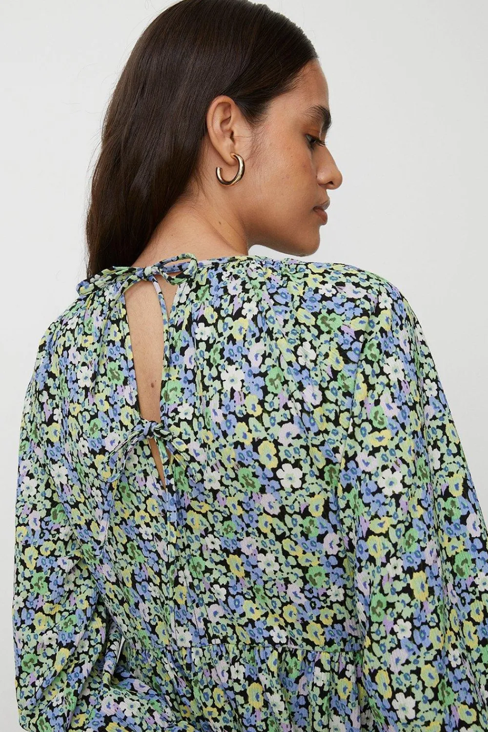 Discount Oasis Small Pansy Crinkle Mini Dress Green