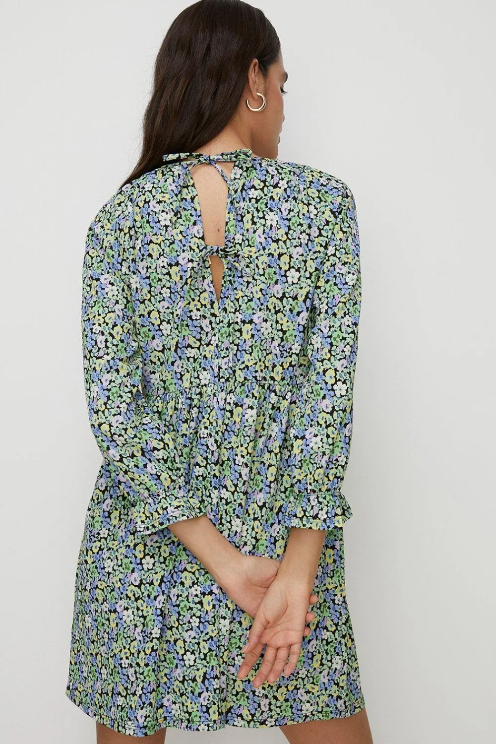 Discount Oasis Small Pansy Crinkle Mini Dress Green