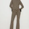 Fashion Oasis Sparkle Geo Jacquard Knitted Trouser Gold