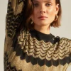 Hot Oasis Sparkle Zig Zag Knit Jumper Pink