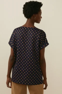New Oasis Spot Print T Shirt Navy