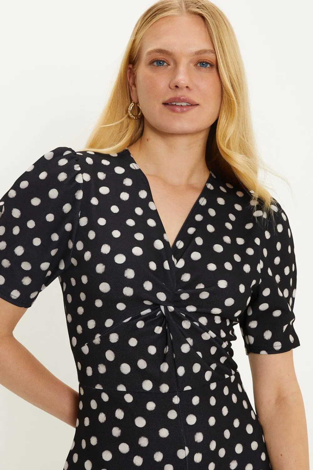 Discount Oasis Spot Stretch Crepe Twist Front Jumpsuit Mono