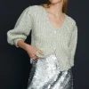 Online Oasis Statement Button Tinsel Cardigan Gold