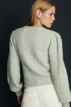 Outlet Oasis Statement Button Tinsel Jumper Gold