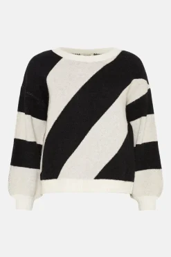 Outlet Oasis Statement Stripe Crew Neck Jumper Pink