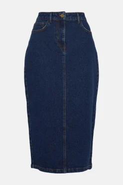 Online Oasis Straight Denim Midi Skirt Pale Wash