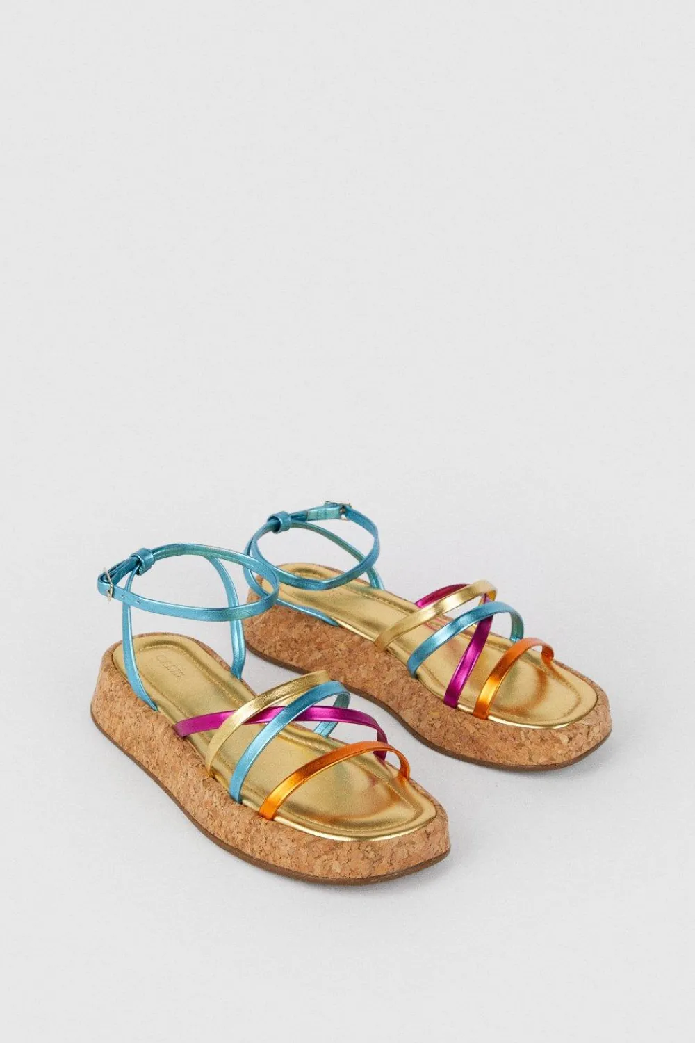 Online Oasis Strap Cork Flatforms Multi