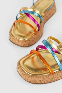 Online Oasis Strap Cork Flatforms Multi