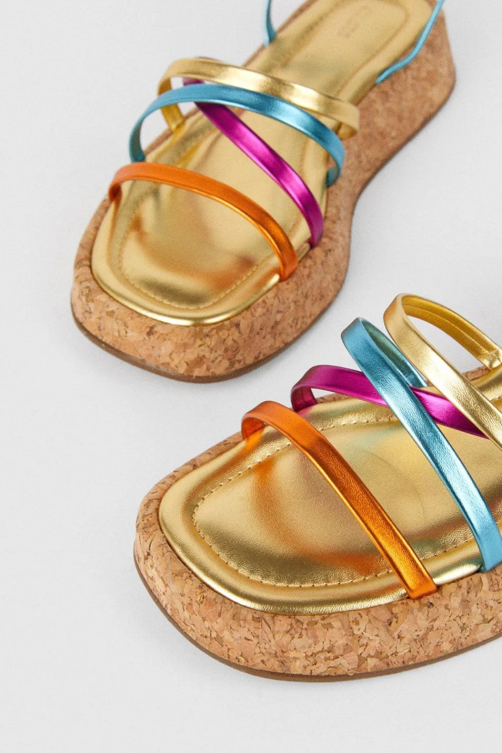Online Oasis Strap Cork Flatforms Multi