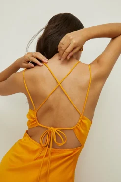 Sale Oasis Strappy Back Satin Slip Dress Purple