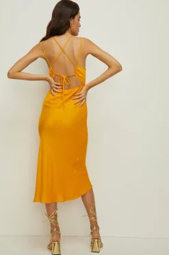 Sale Oasis Strappy Back Satin Slip Dress Purple