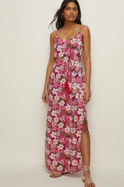 Fashion Oasis Strappy Maxi Dress Red