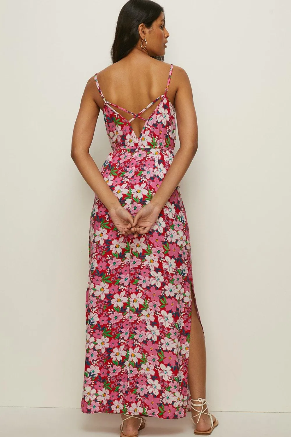 Fashion Oasis Strappy Maxi Dress Red
