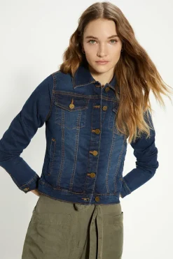 Fashion Oasis Stretch Denim Fitted Nancy Jacket Pale Wash