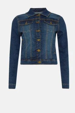 Fashion Oasis Stretch Denim Fitted Nancy Jacket Pale Wash