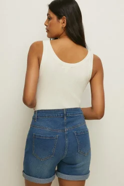 Best Oasis Stretch Denim High Waist Lily Short Neutral